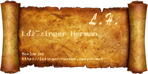 Lézinger Herman névjegykártya